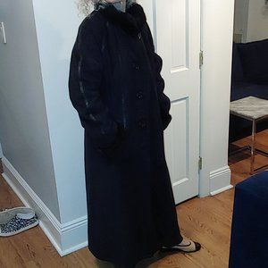 Black Gallery Faux Suede Long Coat